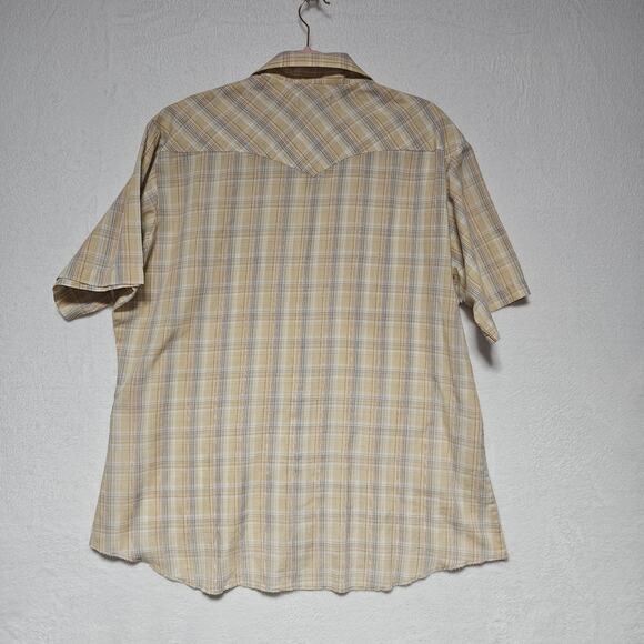Vtg WRANGLER Shirt Mens SZ XL Western‎ Wear Short Sleeve Pearl Snap - Picture 5 of 6